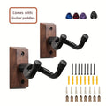 Guitar Stand Wall Mount Set with Wood Bases, Padded U-Shaped Hooks, Hardware and 2, 3 or 4-Piece Options